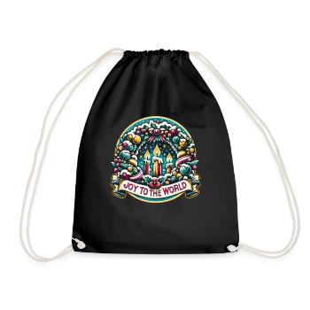 Joy to the World - Funny Holidays Funny Christmas - Turnbeutel - Schwarz - Vorne