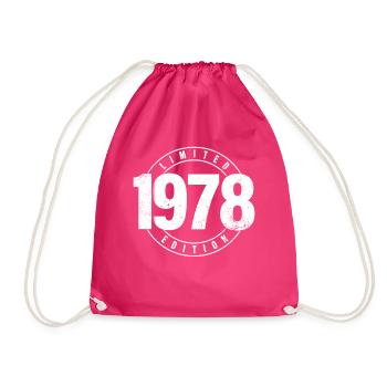 Limited Edition 1978 Year of Birth Urban Birthday - Drawstring Bag - fuchsia - Front
