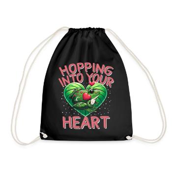 Chemise de la Saint-Valentin, sauter dans votre cœur - Sac de sport léger - noir - Devant
