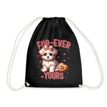 Chemise de la Saint-Valentin, fourrure-jamais vôtre forme de coeur - Sac de sport léger - noir - Devant