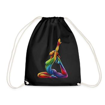Yoga Rainbow - Drawstring Bag - black - Front