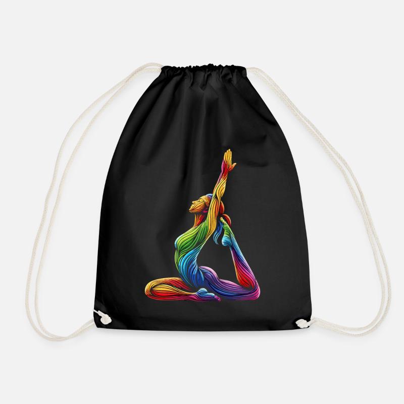 Yoga Regenbogen - Turnbeutel - Schwarz