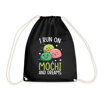 Kawaii Mochi and Dreams Japanese Dessert Lover - Drawstring Bag - black - Front