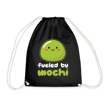 Kawaii Mochi Japanese Dessert Inspired - Drawstring Bag - black - Front