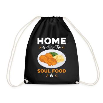Soul Food Kitchen Decor Wall Art - Drawstring Bag - black - Front