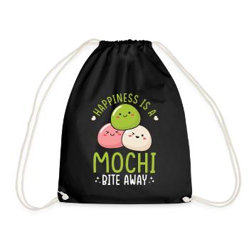 Kawaii Mochi Japan Food Lovers Niedliches Dessert Thema - Turnbeutel - Schwarz - Vorne