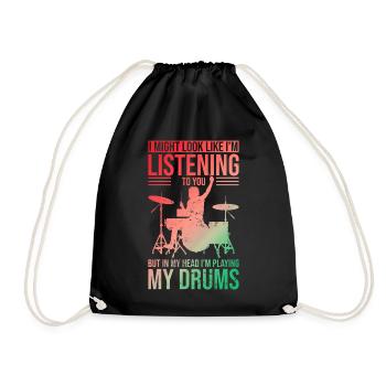 T-shirt de batteur avec des tambours uniques graphique parfait - Sac de sport léger - noir - Devant