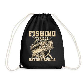 Pêche, pêcheur, pêcheur et pêche au brochet - Sac de sport léger - noir - Devant