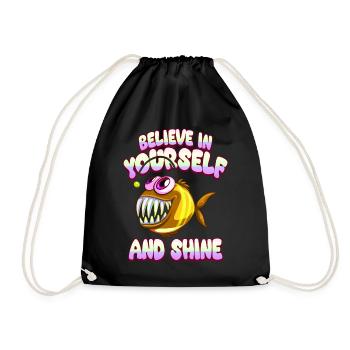 Be you! Selbstvertrauen, positiv Denken Motivation - Turnbeutel - Schwarz - Vorne