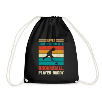 Dad Broomball - Never Underestimate A Broomball Pl - Turnbeutel - Schwarz - Vorne
