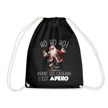 Humour Apéro Pull Moche De Noel Homme Femme - Sac de sport léger - noir - Devant