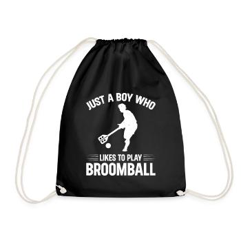 Just A Boy Who Likes To Play Broomball Boy - Turnbeutel - Schwarz - Vorne