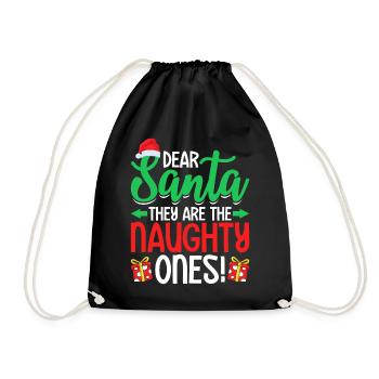 Cher Père Noël, ils sont les vilains drôles - Sac de sport léger - noir - Devant