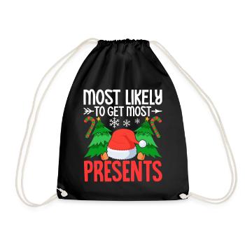 Le plus susceptible de recevoir le plus de cadeaux drôle - Sac de sport léger - noir - Devant