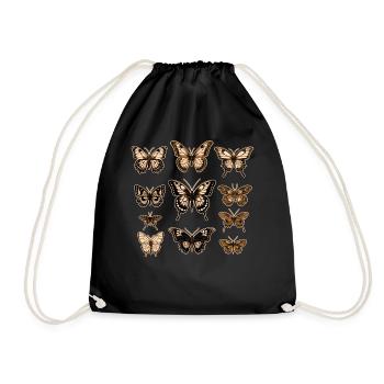 Vintage Butterflies Collection Monarch Cottagecore - Turnbeutel - Schwarz - Vorne