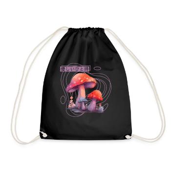 Cute Mushrooms Fungi Goblincore Aesthetic Cottagec - Turnbeutel - Schwarz - Vorne