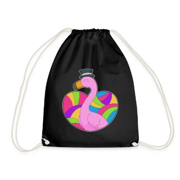 Cœur de flamant rose - Sac de sport léger - noir - Devant