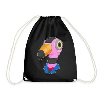 Robot flamant rose - Sac de sport léger - noir - Devant