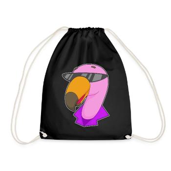 Flamingo Sunglasses - Drawstring Bag - black - Front