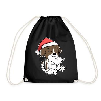 Chien allemand à poil court Animal Noël - Sac de sport léger - noir - Devant