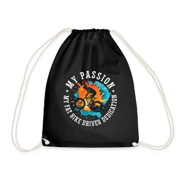Fat Bike My Passion My Fat Mountain Bike Cyclist - Drawstring Bag - black - Front