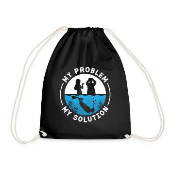 Freediving My Problem My Pictogram Dad Mom Diving - Turnbeutel - Schwarz - Vorne