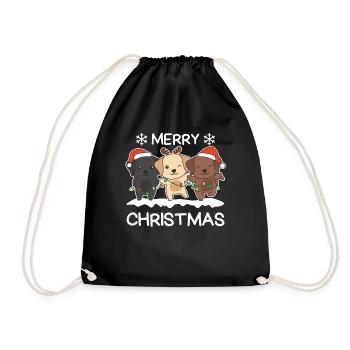 Joyeux Noël Labrador Chiens de la veille de Noël - Sac de sport léger - noir - Devant