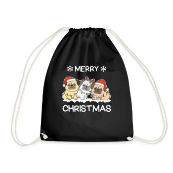 Joyeux Noël Carlin Chiens de la veille de Noël - Sac de sport léger - noir - Devant