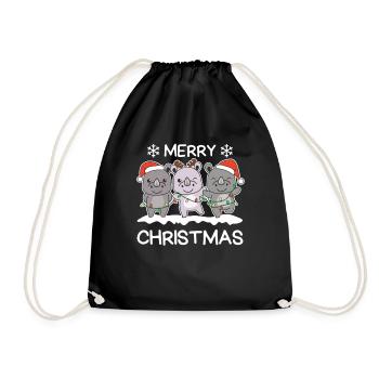 Joyeux Noël Rhinocéros Réveillon de Noël Rhinocéros - Sac de sport léger - noir - Devant