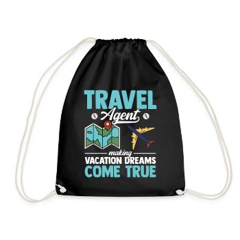 Making Vacation Dreams Come True - Reisebüro - Turnbeutel - Schwarz - Vorne