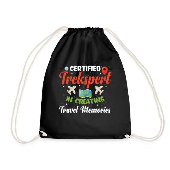 Certified Trekspert In Creating Travel Memories - Turnbeutel - Schwarz - Vorne