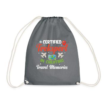 Certified Trekspert In Creating Travel Memories - Turnbeutel - Grau - Vorne