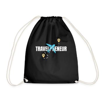 Travel Preneur Reisebüro - Turnbeutel - Schwarz - Vorne