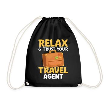 Relax & Trust Your Travel Agency - Drawstring Bag - black - Front