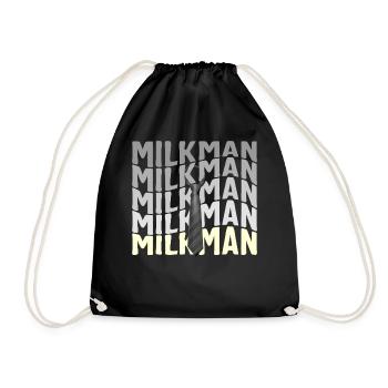 Couple Shirt, Milk Man Tee, Gift For Matching - Drawstring Bag - black - Front