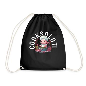 Chemise Axolotl Chemise de cuisine pour enfants Axolotl Pun - Sac de sport léger - noir - Devant