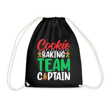Plätzchenbacken Teamkapitän Lebkuchen Weihnachten - Turnbeutel - Schwarz - Vorne
