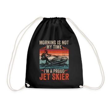Jet Skier Morning Is Not My Time I'm Jet Ski Lover - Drawstring Bag - black - Front