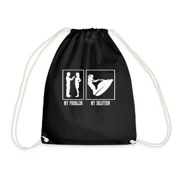 Jet Skier My Problem My Solution Pictogram Mom Dad - Turnbeutel - Schwarz - Vorne