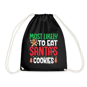 Les plus susceptibles de manger les biscuits du Père Noël Noël - Sac de sport léger - noir - Devant