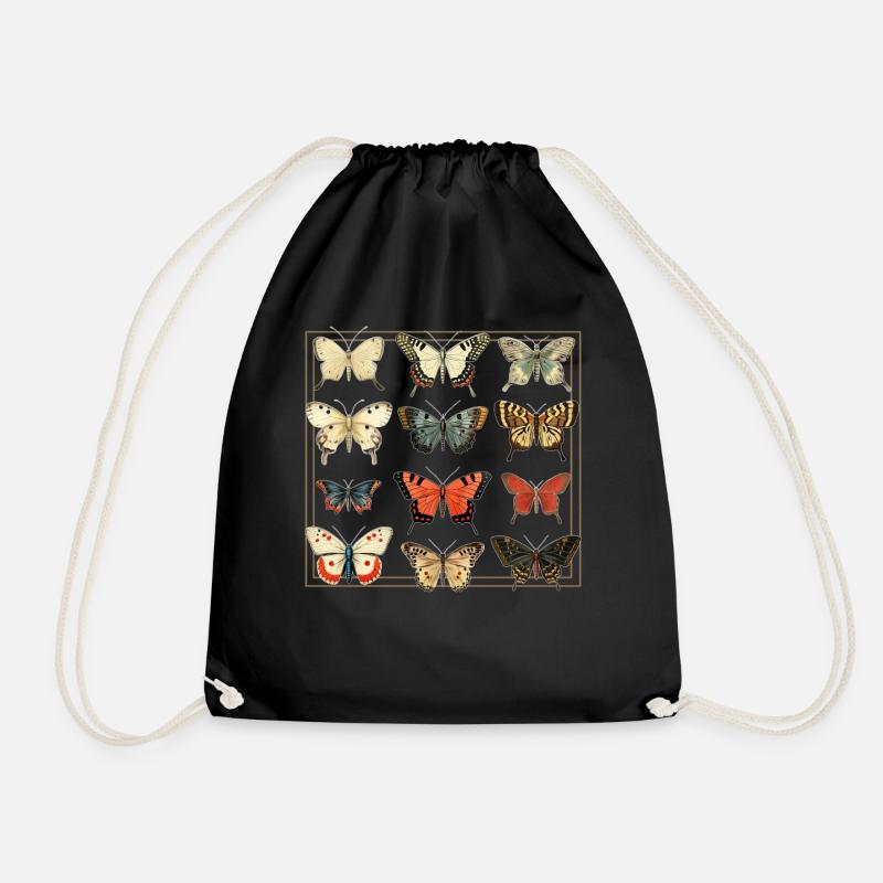 Vintage Butterflies Collection Monarch Cottagecore - Turnbeutel - Schwarz