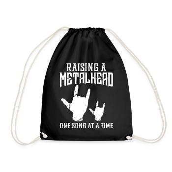 Raising a Metalhead One Song at a Time Hand Horns - Turnbeutel - Schwarz - Vorne