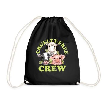Cruelty Free Crew Veganism Animal Lover - Turnbeutel - Schwarz - Vorne