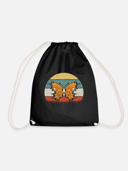 Retro Monarchs Sunset - Monarchfalter - Turnbeutel - Schwarz