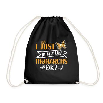 I Just Really Like Monarchs - Monarchfalter - Drawstring Bag - black - Front