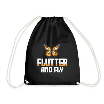 Flotter et voler - Papillon monarque - Sac de sport léger - noir - Devant