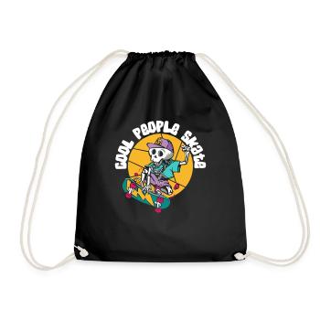 Cool People Skate Skatepark Skatergirl Skaterboy - Turnbeutel - Schwarz - Vorne
