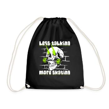 Less Talking More Skating Skatepark Skatergirl - Drawstring Bag - black - Front
