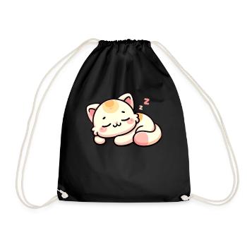 Schlafende Katze - Turnbeutel - Schwarz - Vorne