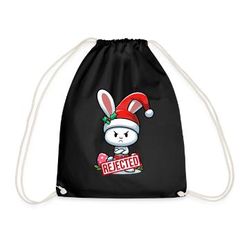 Beleidigter Osterhase Weihnachten lustig Geschenk - Turnbeutel - Schwarz - Vorne